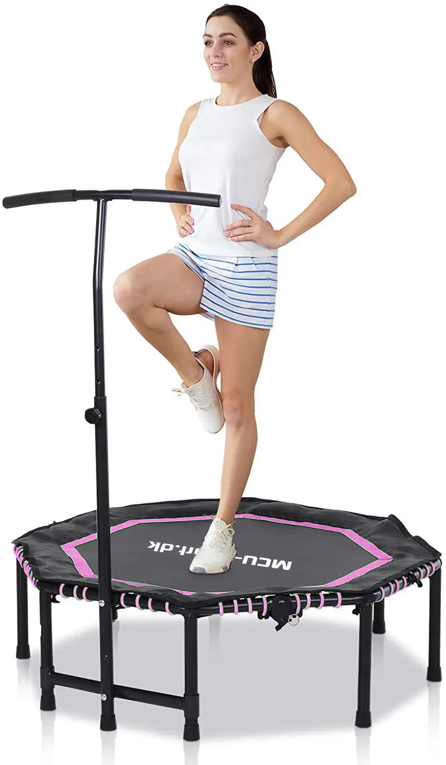 Fitness Trampolin Octagon Foldbar m/håndtag 122cm, Pink - MCU-Sport