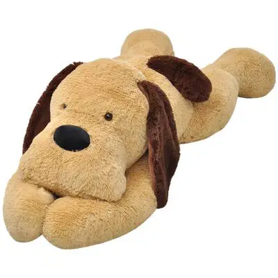 Kæmpe Bamse - Hund, 160 cm, plys stof, brun