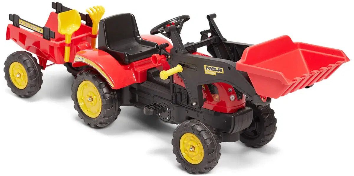 Pedaltraktor med Skovl, Rød - Alex's Garage