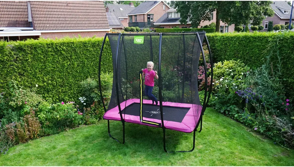 Trampolin, EXIT Silhouette, inkl. Sikkerhedsnet 153x214 cm, Pink